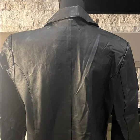Newport News Black Leather Women's Jacket size Medium - Picture 11 of 13